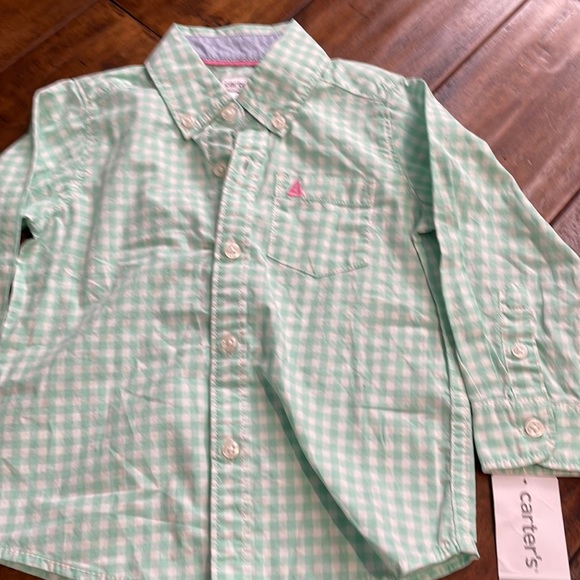 Carter's Gingham NWT  button down shirt - Picture 2 of 10